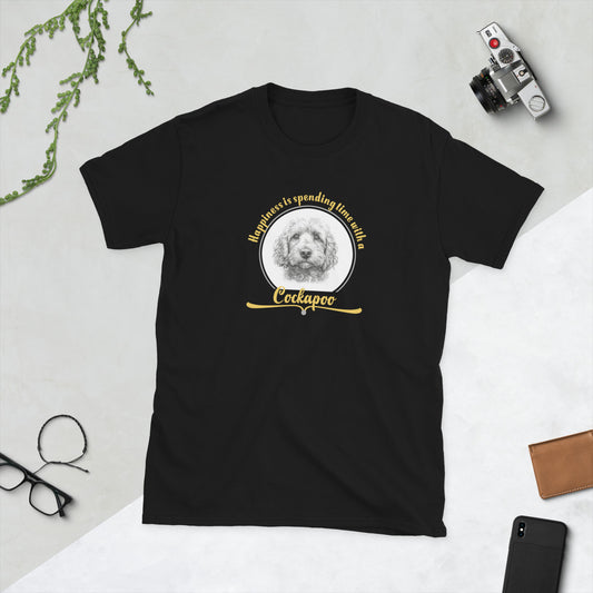 Happiness is spending time with a cockapoo - Short-Sleeve Unisex T-Shirt