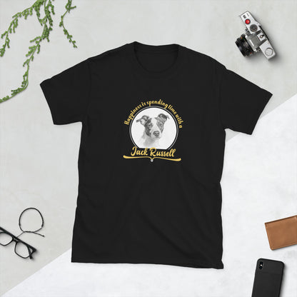 Happiness is spending time with a jack russell - Short-Sleeve Unisex T-Shirt