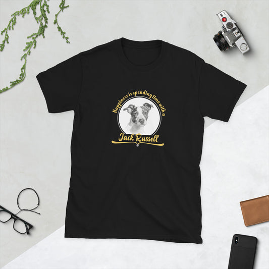 Happiness is spending time with a jack russell - Short-Sleeve Unisex T-Shirt