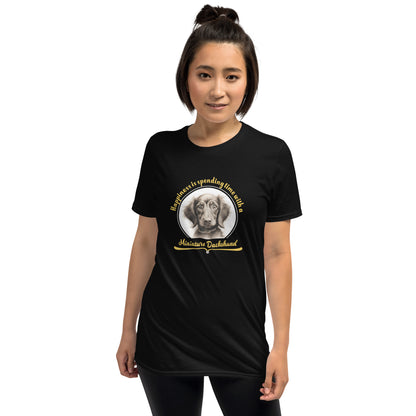 Happiness is spending time with a dachshund - Short-Sleeve Unisex T-Shirt