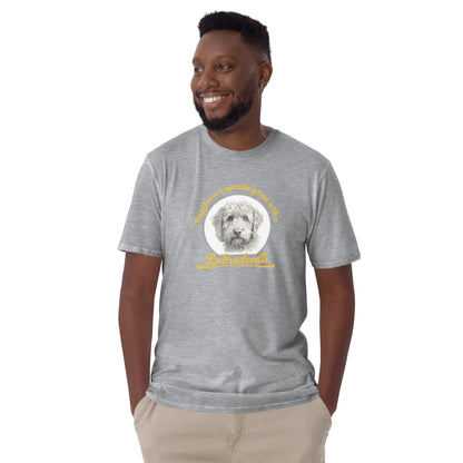 Happiness is spending time with a labradoodle - Short-Sleeve Unisex T-Shirt