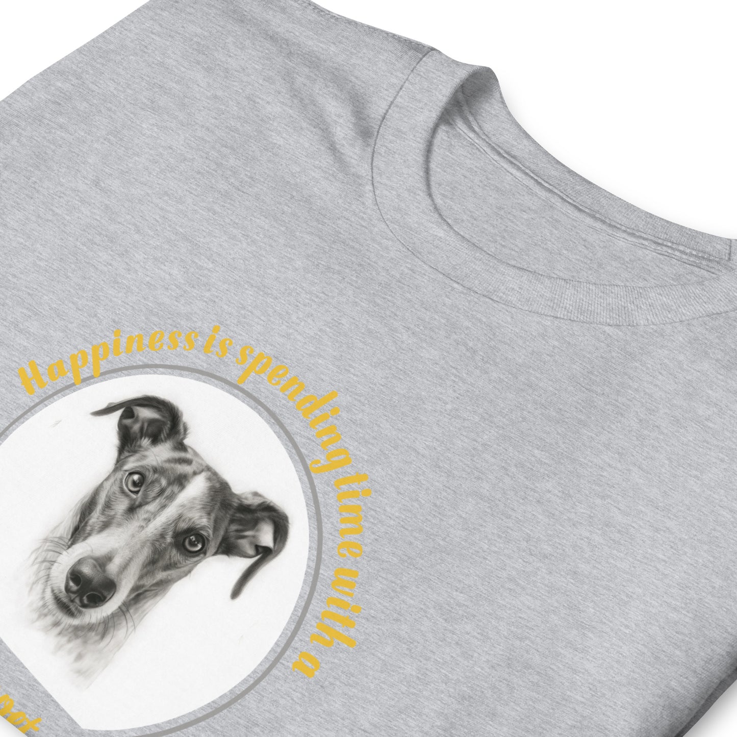 Happiness is spending time with a whippet - Short-Sleeve Unisex T-Shirt
