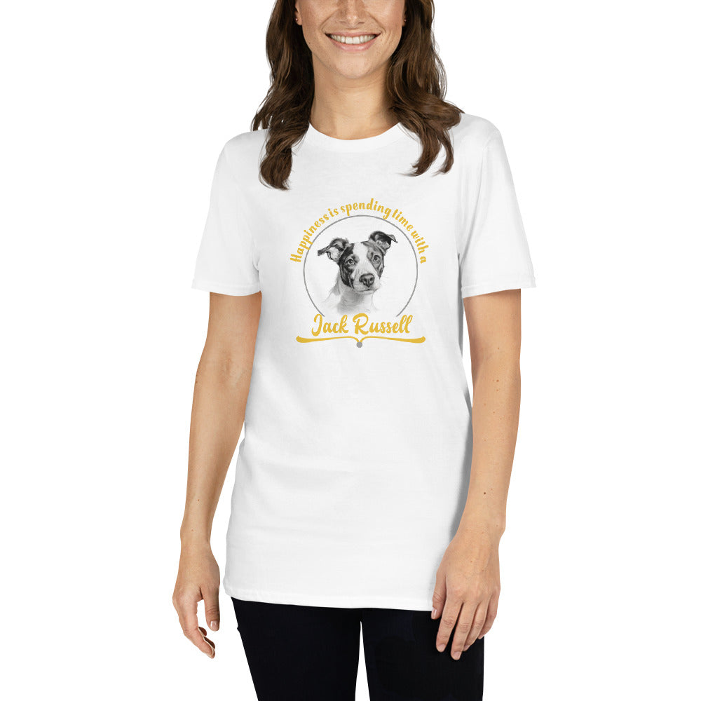 Happiness is spending time with a jack russell - Short-Sleeve Unisex T-Shirt