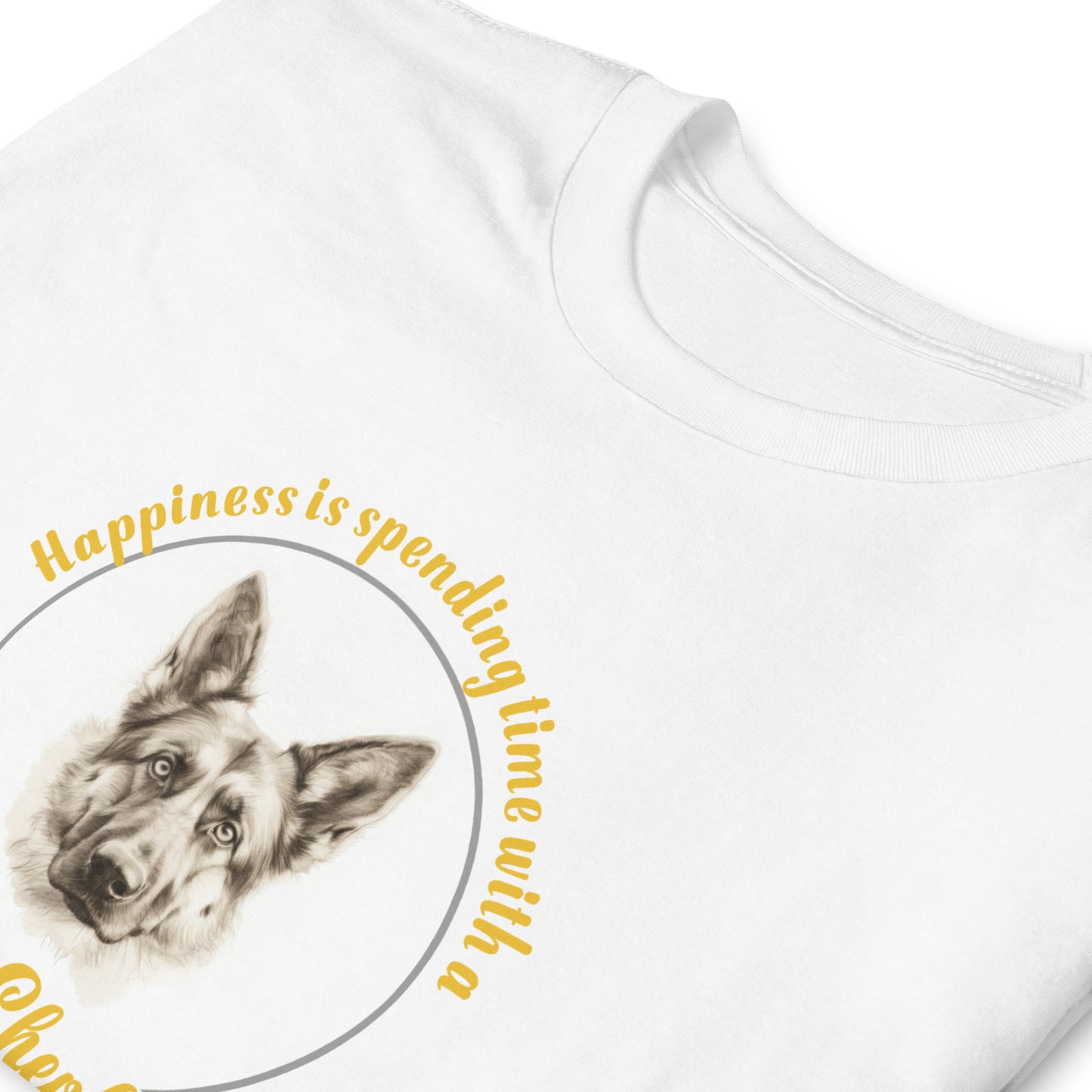 Happiness is spending time with a german shepherd - Short-Sleeve Unisex T-Shirt