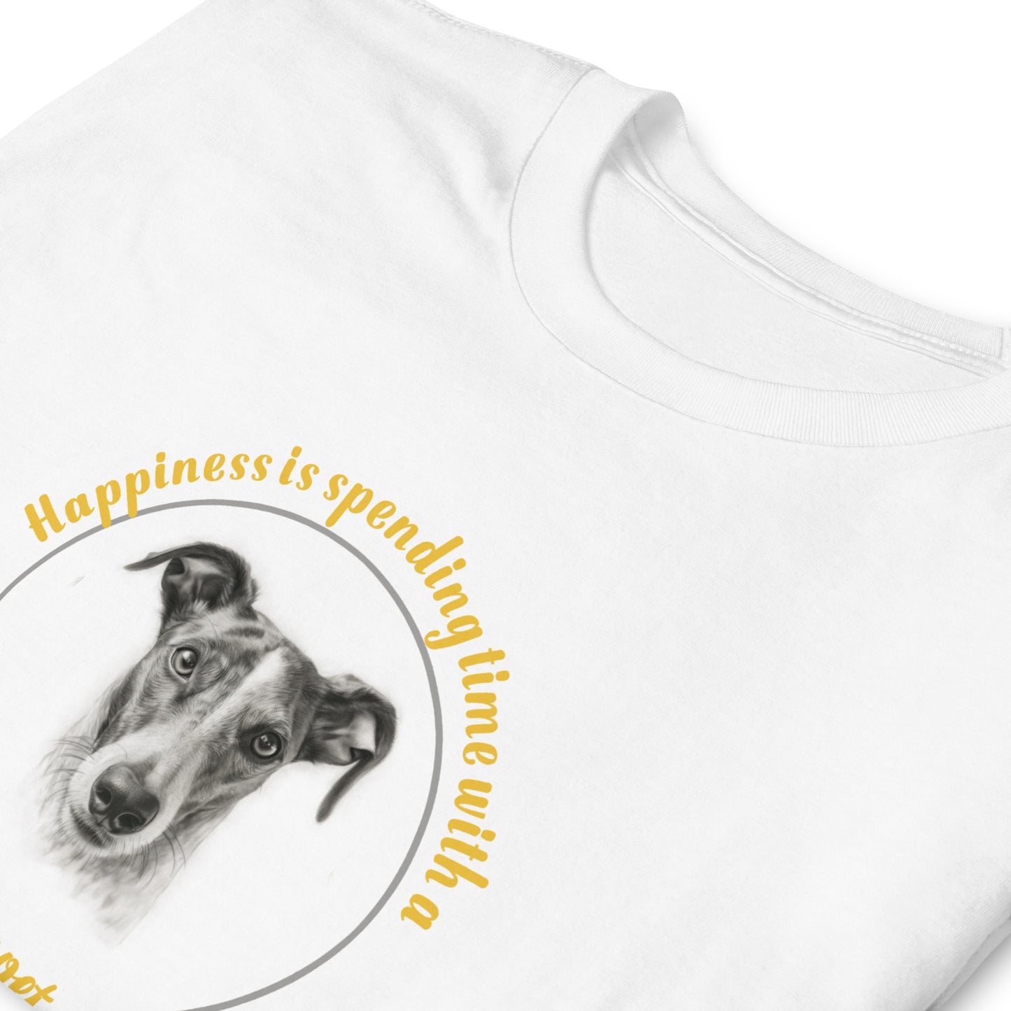 Happiness is spending time with a whippet - Short-Sleeve Unisex T-Shirt